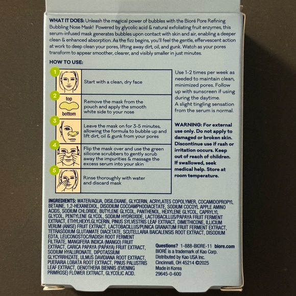 NEW Biore Pore Refining Bubbling Nose Mask - Picture 2 of 4